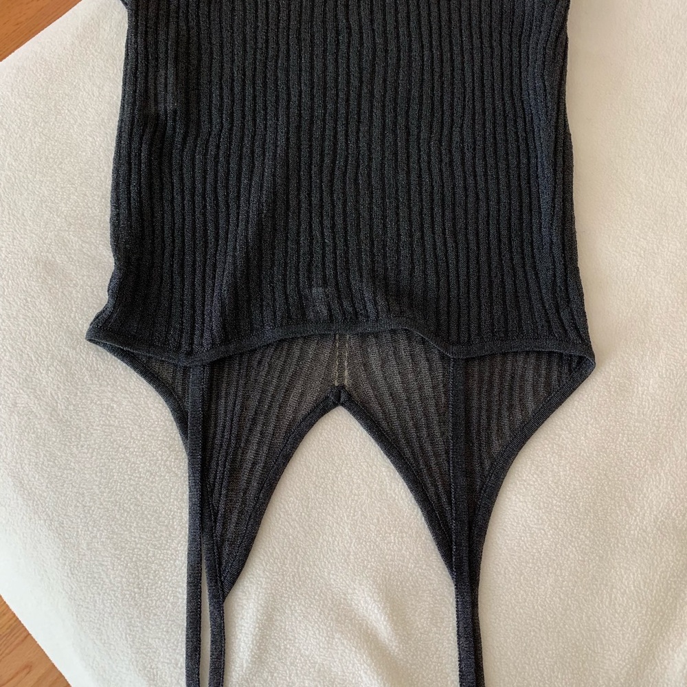 Knit top, silver gray, transparent